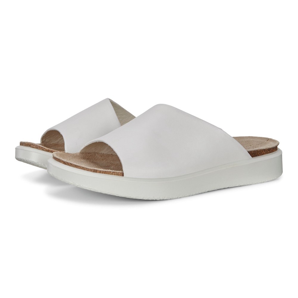 ECCO Womens Sandals White - Corksphere Slip-On - HDY-352089